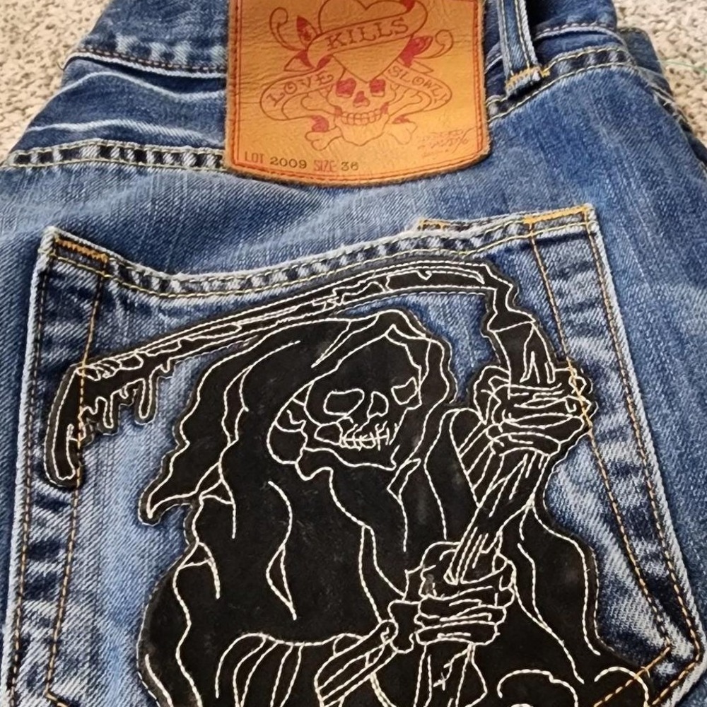 🔥VTG🔥 Ed Hardy Lot 2009 Baggy Jeans 36 Y2K Skater Streetwear Retro HYPE-BEAST